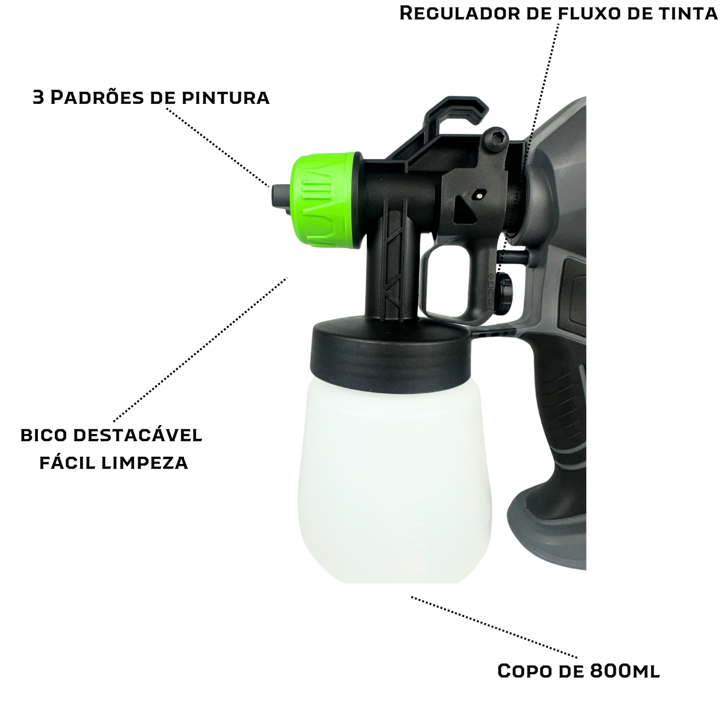 Sayko Pistola Elétrica Pintura Pulverizar 400w Hvlp