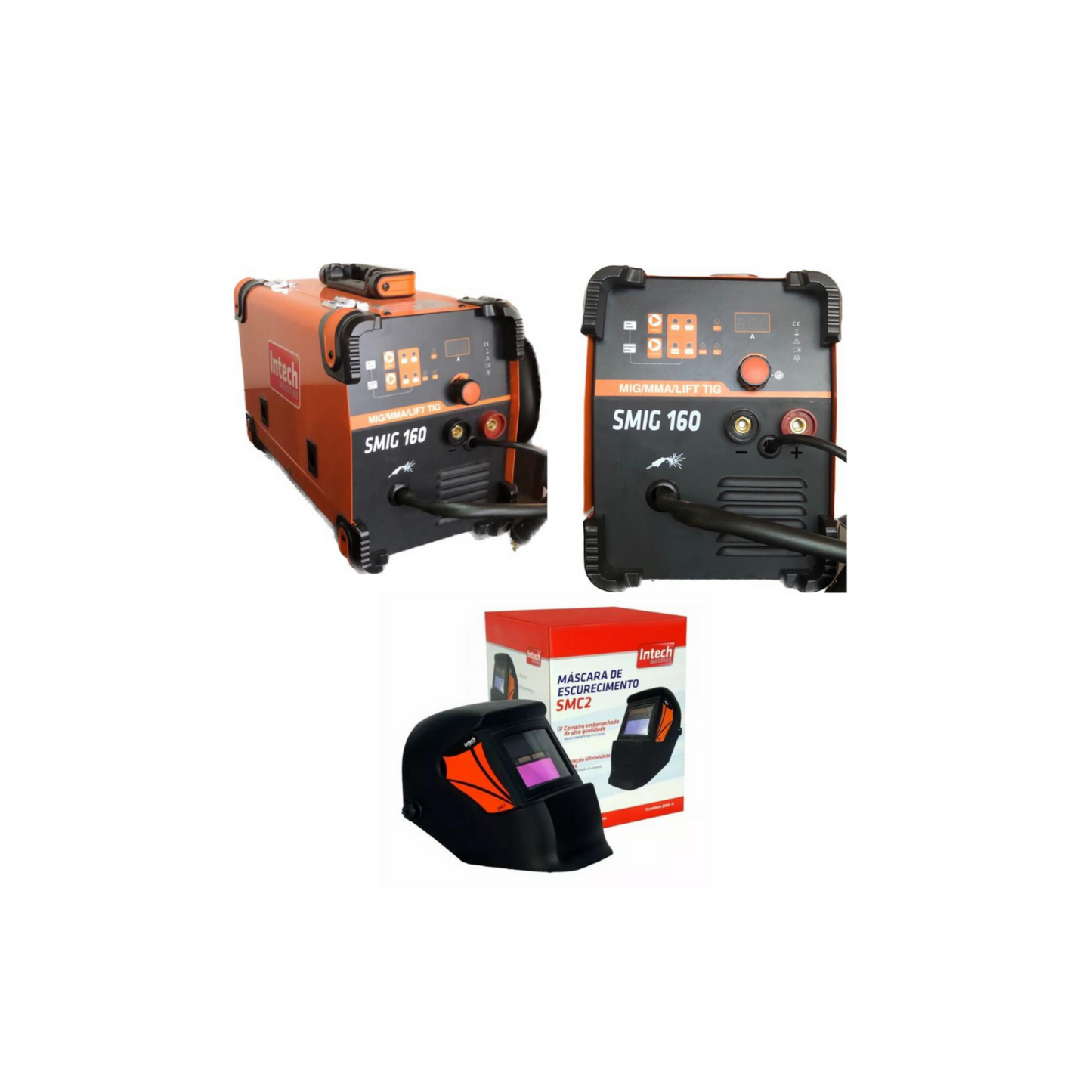 Kit Inversor para Solda (SMIG160 220V) + Máscara de Proteção com Escurecimento Automático (SMC2)