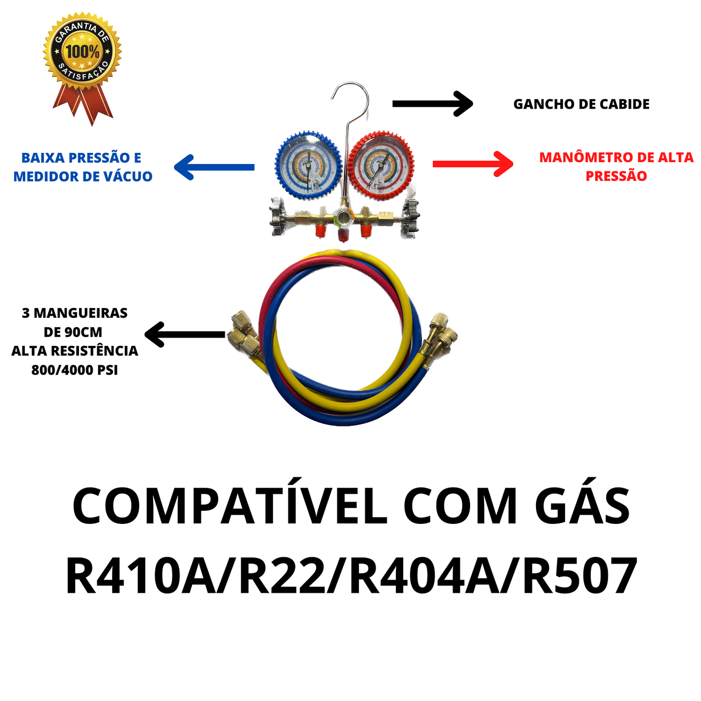 Kit Refrigeração 23 - Bomba de Vácuo 12CFM (ET340) + Manifold (ET636) + Flangedor (CT 278L) + Adaptador (C152075) + Vacuômetro (ETV80) + Balança (80150.150) + Maçarico (80150.081)
