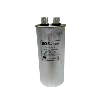 CAPACITOR 55 MFD 380V C/TERMINAL 50X110 CORPO ALUMINIO - EOS