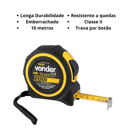 Trena em Aço 10m X 25mm VD PLUS (3868100100) - VONDER