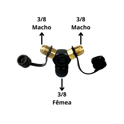 Válvula Y - 1 Entrada 3/8"F x 2 Saídas 3/8"M (000078933804) - ZL