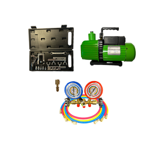 Kit Refrigeração 09 - Bomba de Vácuo 7CFM (ET190) + Manifold (ET636) + Flangeador (CT 278L) + Adaptador (C152075)