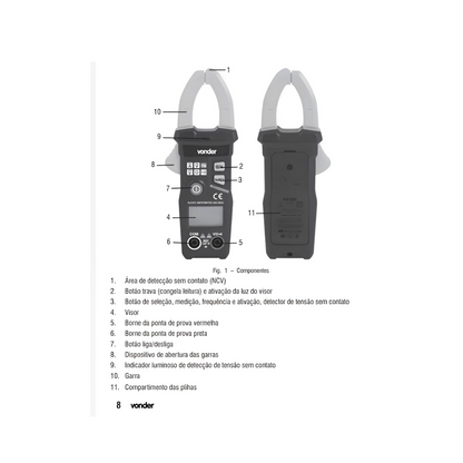 Alicate Amperímetro Digital Inteligente AAV6002I VD (3870600200) - VONDER