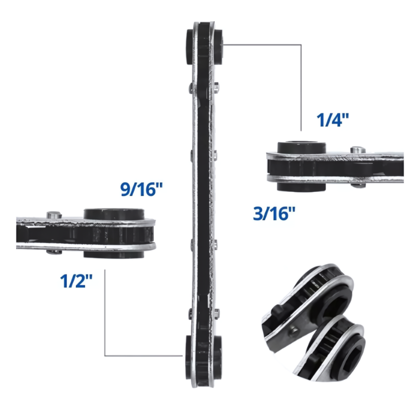 Chave Catraca CT 123 1/4" - 3/16" - 9/16" - 1/2" (20003.0900.72) - FRIVEN