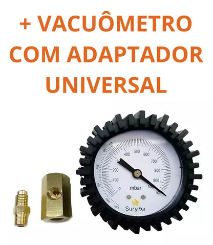 Kit Refrigeração 08 - Bomba de Vácuo 7CFM (80155.005) + Vacuômetro (80150.069) + Adaptador (80150.133)